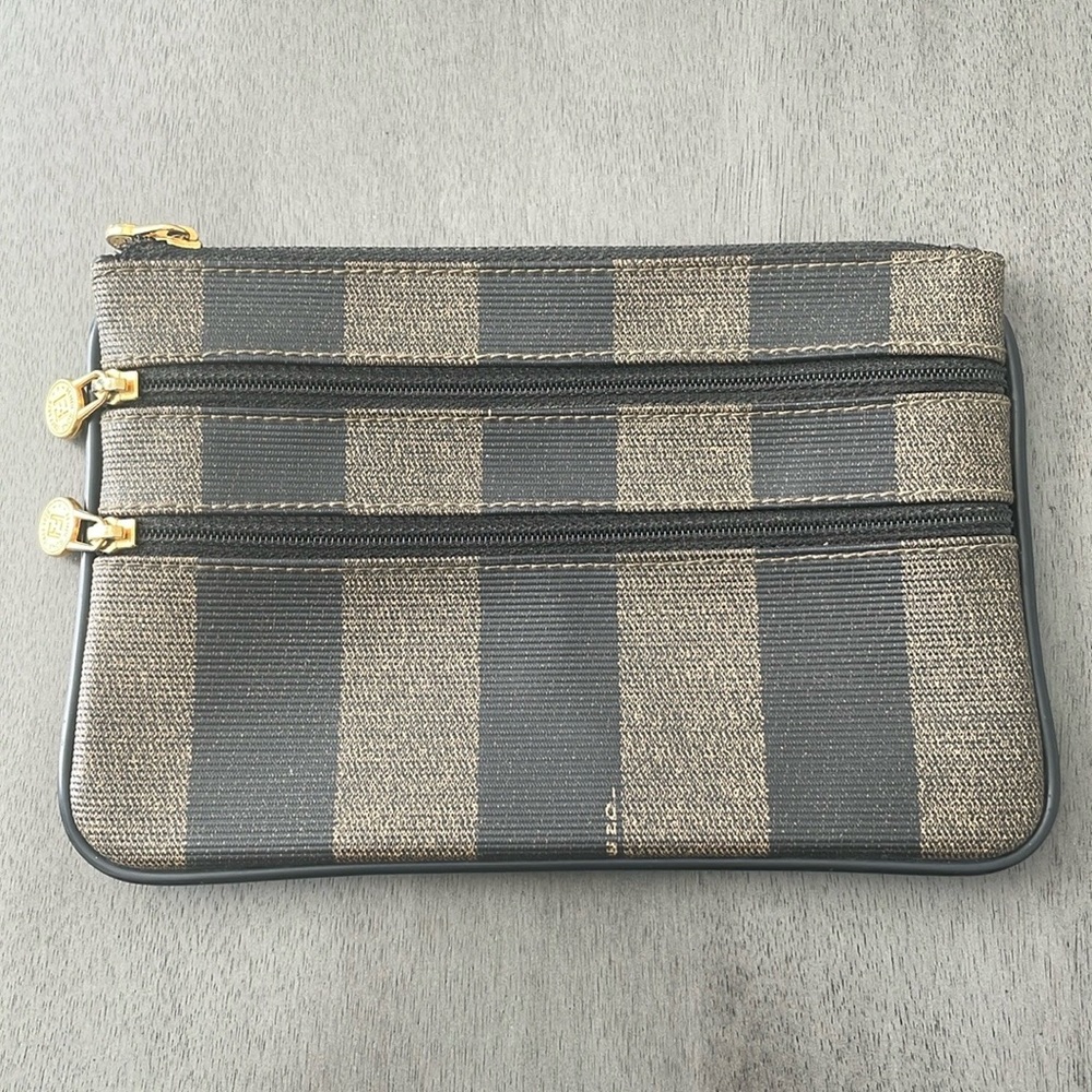 ❌SOLD❌ Rare Vintage FENDI Pequin Canvas Pouch
